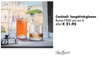 Aanbiedingen Cocktail- longdrinkglazen - Luigi Bormioli - Geldig van 21/04/2019 tot 12/05/2019 bij Multi Bazar