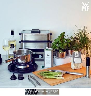 Aanbiedingen Wmf kitchen minis nootmuskaatmolen - WMF - Geldig van 12/04/2019 tot 30/04/2019 bij De Bijenkorf