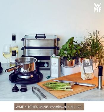 Aanbiedingen Wmf kitchen minis stoomkoker - WMF - Geldig van 12/04/2019 tot 30/04/2019 bij De Bijenkorf