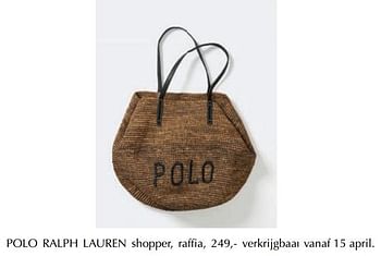 Aanbiedingen Shopper, raffia - Ralph Lauren - Geldig van 13/03/2019 tot 30/06/2019 bij De Bijenkorf