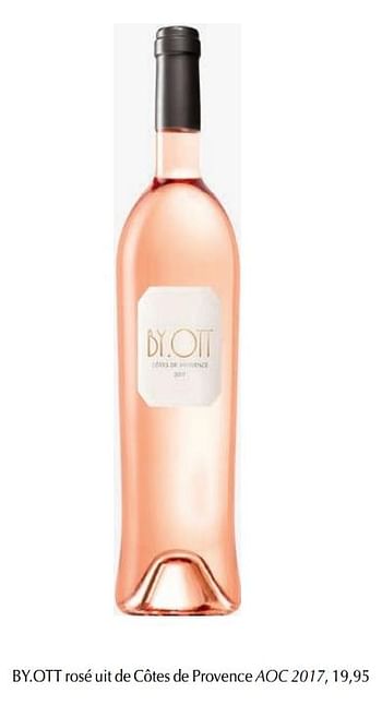 Aanbiedingen By.ott rosé uit de côtes de provence aoc 2017 - Rosé wijnen - Geldig van 13/03/2019 tot 30/06/2019 bij De Bijenkorf