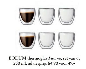 Aanbiedingen Thermoglas pavina - Bodum - Geldig van 26/02/2019 tot 01/07/2019 bij De Bijenkorf