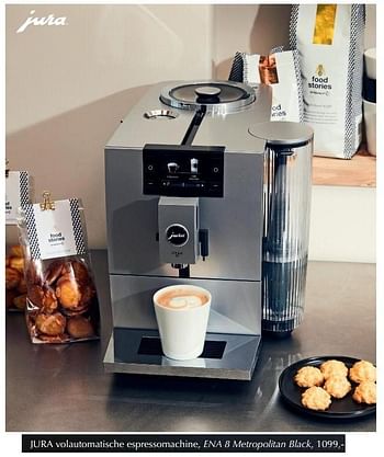 Aanbiedingen Jura volautomatische espressomachine, ena 8 metropolitan black - Jura - Geldig van 12/04/2019 tot 30/04/2019 bij De Bijenkorf