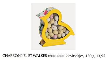 Aanbiedingen Chocolade kievitseitjes - Charbonnel et Walker  - Geldig van 12/04/2019 tot 30/04/2019 bij De Bijenkorf