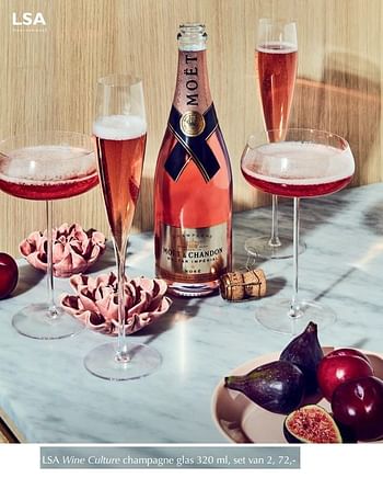 Aanbiedingen Wine culture champagne glas - LSA - Geldig van 12/04/2019 tot 30/04/2019 bij De Bijenkorf