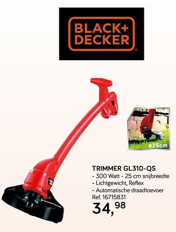 Aanbiedingen Black + decker trimmer gl310-qs - Black &amp; Decker - Geldig van 30/04/2019 tot 28/05/2019 bij Supra Bazar