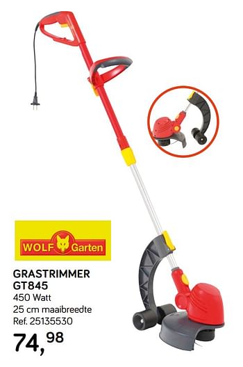 Aanbiedingen Wolf garten grastrimmer gt845 - Wolf Garten - Geldig van 30/04/2019 tot 28/05/2019 bij Supra Bazar