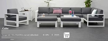 Aanbiedingen Cube lounge tafel mat wit- reflex black - Garden Impressions - Geldig van 09/05/2019 tot 31/08/2019 bij Multi Bazar