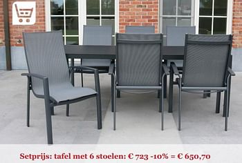 Aanbiedingen Setprijs: tafel met 6 stoelen - Huismerk - Multi Bazar - Geldig van 09/05/2019 tot 31/08/2019 bij Multi Bazar