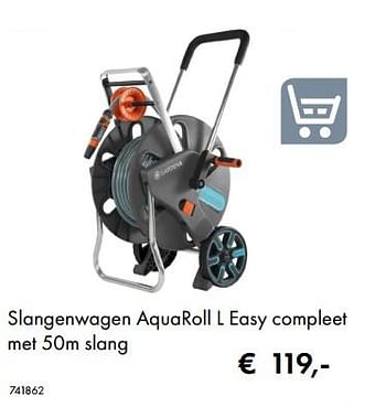 Aanbiedingen Slangenwagen aquaroll l easy compleetmet 50m slang - Gardena - Geldig van 09/05/2019 tot 31/08/2019 bij Multi Bazar
