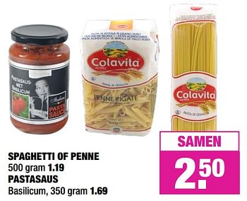 Aanbiedingen Spaghetti of penne - Colavita - Geldig van 06/05/2019 tot 19/05/2019 bij Big Bazar