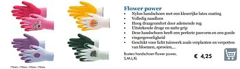 Aanbiedingen Busters handschoen flower power - Busters - Geldig van 09/05/2019 tot 31/08/2019 bij Multi Bazar