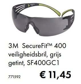Aanbiedingen 3m securefit 400 veiligheidsbril, grijs getint, sf400gc1 - 3M - Geldig van 09/05/2019 tot 31/08/2019 bij Multi Bazar