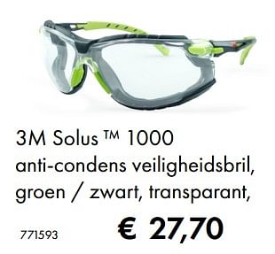 Aanbiedingen 3m solus 1000 anti-condens veiligheidsbril, groen - zwart, transparant - 3M - Geldig van 09/05/2019 tot 31/08/2019 bij Multi Bazar
