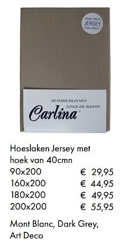 Aanbiedingen Hoeslaken jersey - Carlina  - Geldig van 09/05/2019 tot 31/08/2019 bij Multi Bazar
