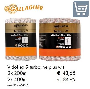 Aanbiedingen Vidoflex 9 turboline plus wit - Gallagher - Geldig van 09/05/2019 tot 31/08/2019 bij Multi Bazar