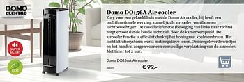 Aanbiedingen Domo do156a air cooler - Domo elektro - Geldig van 09/05/2019 tot 31/08/2019 bij Multi Bazar