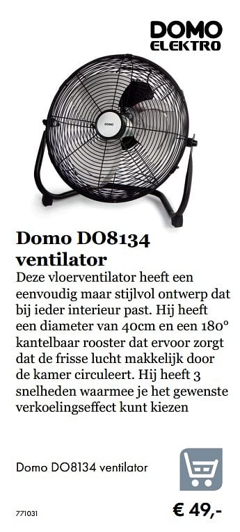 Aanbiedingen Domo do8134 ventilator - Domo elektro - Geldig van 09/05/2019 tot 31/08/2019 bij Multi Bazar