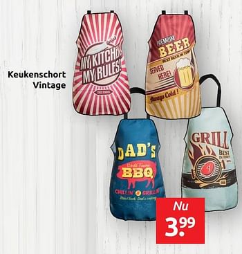 Aanbiedingen Keukenschort vintage - Huismerk - Boekenvoordeel - Geldig van 17/05/2019 tot 25/05/2019 bij Boekenvoordeel