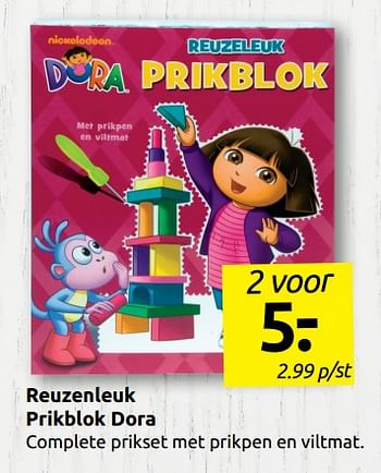 Aanbiedingen Reuzenleuk prikblok dora - Huismerk - Boekenvoordeel - Geldig van 17/05/2019 tot 25/05/2019 bij Boekenvoordeel
