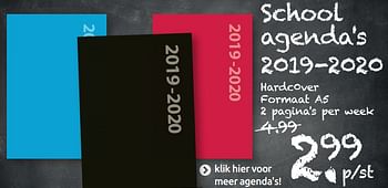 Aanbiedingen School agenda`s 2019-2020 - Huismerk - Boekenvoordeel - Geldig van 17/05/2019 tot 25/05/2019 bij Boekenvoordeel