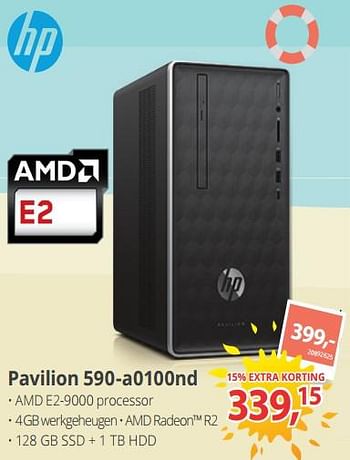 Aanbiedingen Hp pavilion 590-a0100nd - HP - Geldig van 20/05/2019 tot 09/06/2019 bij Paradigit