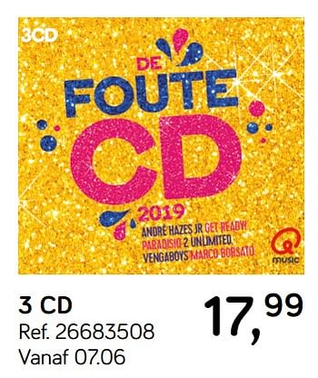 Aanbiedingen De foute cd 3 cd - Huismerk - Supra Bazar - Geldig van 28/05/2019 tot 25/06/2019 bij Supra Bazar