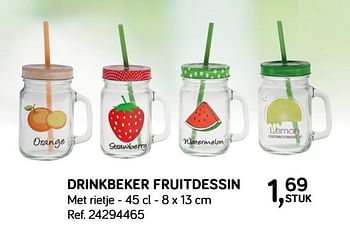 Aanbiedingen Drinkbeker fruitdessin - Huismerk - Supra Bazar - Geldig van 28/05/2019 tot 25/06/2019 bij Supra Bazar