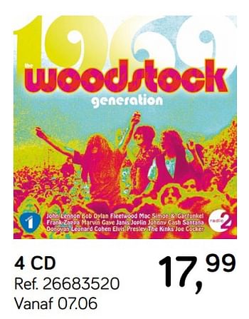 Aanbiedingen Woodstock generation 4 cd - Huismerk - Supra Bazar - Geldig van 28/05/2019 tot 25/06/2019 bij Supra Bazar