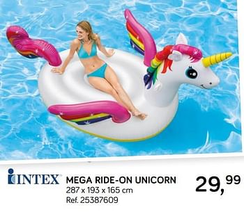 Aanbiedingen Mega ride-on unicorn - Intex - Geldig van 28/05/2019 tot 25/06/2019 bij Supra Bazar