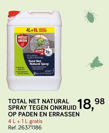 Aanbiedingen Total net natural spray tegen onkruid op paden en errassen - Protect Garden - Geldig van 28/05/2019 tot 25/06/2019 bij Supra Bazar