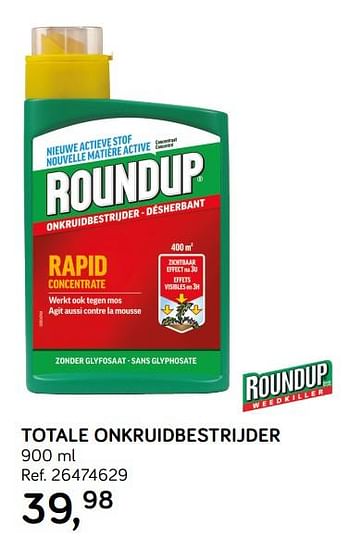 Aanbiedingen Totale onkruidbestrijder - Roundup - Geldig van 28/05/2019 tot 25/06/2019 bij Supra Bazar