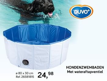 Aanbiedingen Hondenzwembaden met wateraftapventiel - Duvo - Geldig van 28/05/2019 tot 25/06/2019 bij Supra Bazar