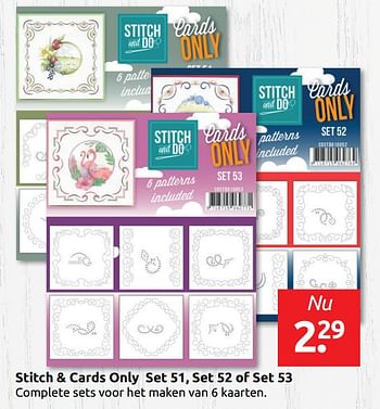 Aanbiedingen Stitch + cards only set 51, set 52 of set 53 - Huismerk - Boekenvoordeel - Geldig van 24/05/2019 tot 01/06/2019 bij Boekenvoordeel