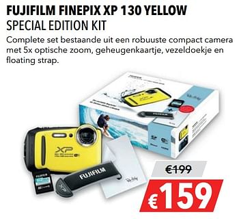 Aanbiedingen Fujifilm finepix xp 130 yellow special edition kit - Fujifilm - Geldig van 27/05/2019 tot 09/06/2019 bij Kamera Express