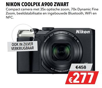Aanbiedingen Nikon coolpix a900 zwart - Nikon - Geldig van 27/05/2019 tot 09/06/2019 bij Kamera Express