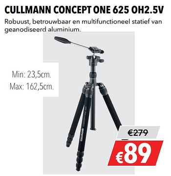 Aanbiedingen Cullmann concept one 625 oh2.5v - Cullmann - Geldig van 27/05/2019 tot 09/06/2019 bij Kamera Express