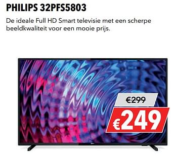 Aanbiedingen Philips full hd smart televisie 32pfs5803 - Philips - Geldig van 27/05/2019 tot 09/06/2019 bij Kamera Express