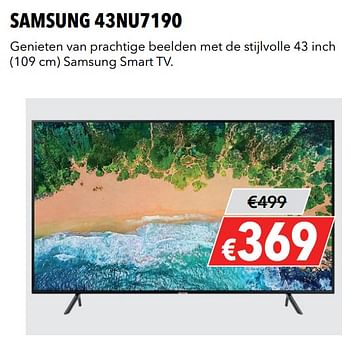 Aanbiedingen Samsung smart tv 43nu7190 - Samsung - Geldig van 27/05/2019 tot 09/06/2019 bij Kamera Express