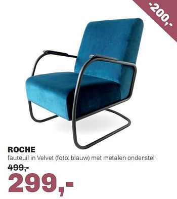 Aanbiedingen Roche fauteuil in velvet - Huismerk - Trendhopper - Geldig van 27/05/2019 tot 23/06/2019 bij Trendhopper