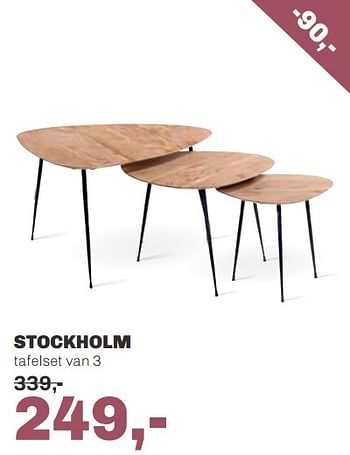 Aanbiedingen Stockholm tafelset van 3 - Huismerk - Trendhopper - Geldig van 27/05/2019 tot 23/06/2019 bij Trendhopper