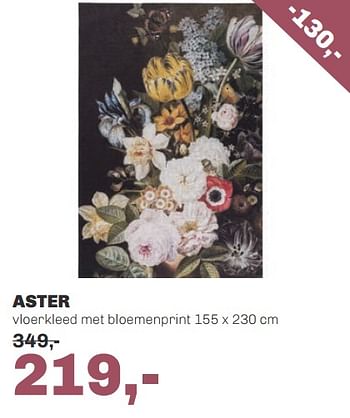 Aanbiedingen Aster vloerkleed met bloemenprint - Huismerk - Trendhopper - Geldig van 27/05/2019 tot 23/06/2019 bij Trendhopper