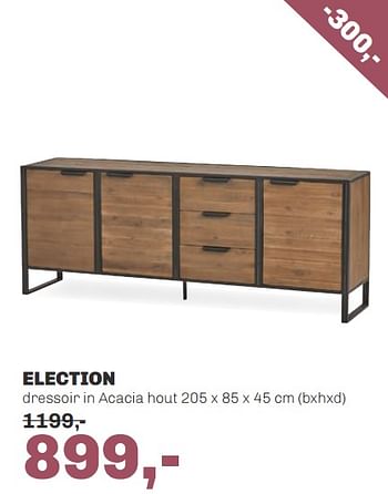 Aanbiedingen Election dressoir in acacia hout - Huismerk - Trendhopper - Geldig van 27/05/2019 tot 23/06/2019 bij Trendhopper