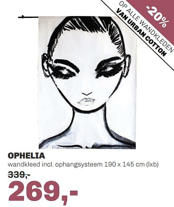 Aanbiedingen Ophelia wandkleed incl. ophangsysteem - Huismerk - Trendhopper - Geldig van 27/05/2019 tot 23/06/2019 bij Trendhopper