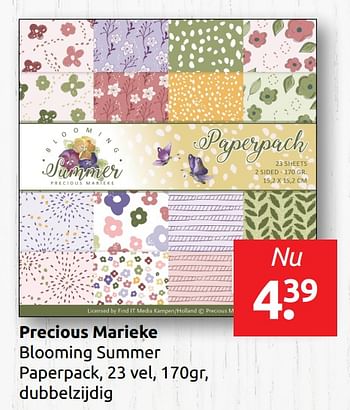 Aanbiedingen Precious marieke blooming summer paperpack - Huismerk - Boekenvoordeel - Geldig van 31/05/2019 tot 08/06/2019 bij Boekenvoordeel