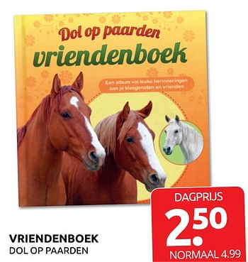 Aanbiedingen Vriendenboek dol op paarden - Huismerk - Boekenvoordeel - Geldig van 31/05/2019 tot 08/06/2019 bij Boekenvoordeel