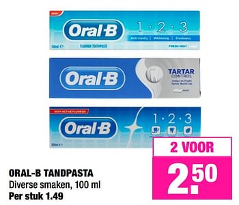 Aanbiedingen Oral-b tandpasta - Oral-B - Geldig van 03/06/2019 tot 16/06/2019 bij Big Bazar