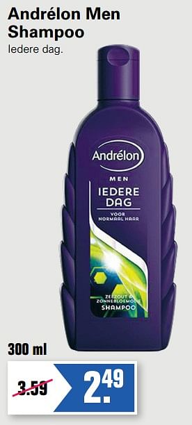 Aanbiedingen Andrélon men shampoo - Andrelon - Geldig van 02/06/2019 tot 15/06/2019 bij De Online Drogist