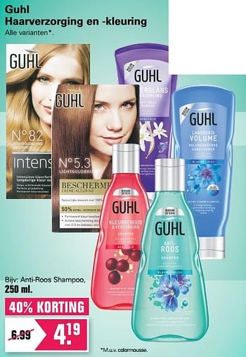 Aanbiedingen Anti-roos shampoo - Guhl - Geldig van 02/06/2019 tot 15/06/2019 bij De Online Drogist