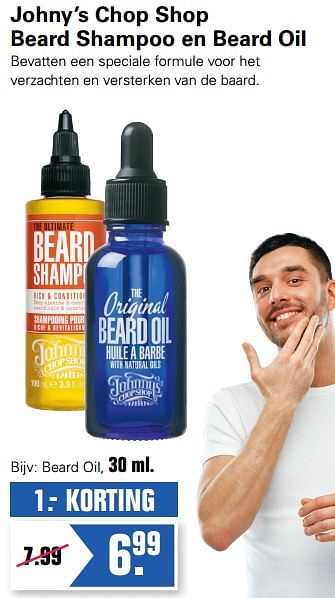 Aanbiedingen Beard oil - Johny's Chop Shop - Geldig van 02/06/2019 tot 15/06/2019 bij De Online Drogist